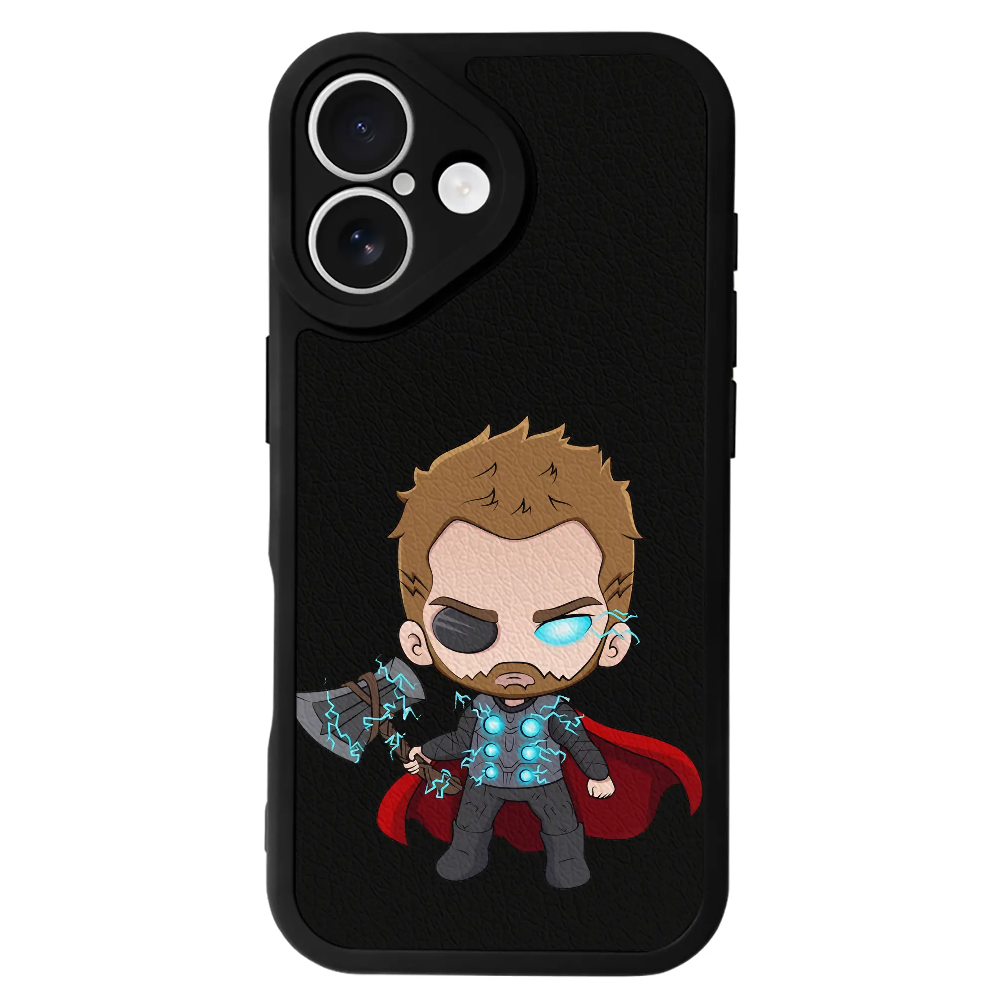 アベンジャーズ (Avenjāzu) グッズ マイティ・ソー（Thor） - IPhone 16シリーズ対応 ・ シリコンスマホケース ・ レザー調 ・ 高精度フィット ・ 耐衝撃 ・ ワイヤレス充電対応 ・ 精密カット